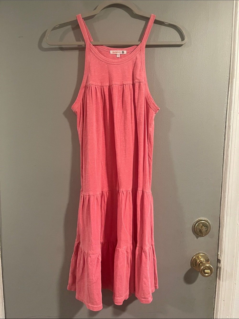 Sundry Pink Tiered Tank Midi Dress Size 1 (Size Small)